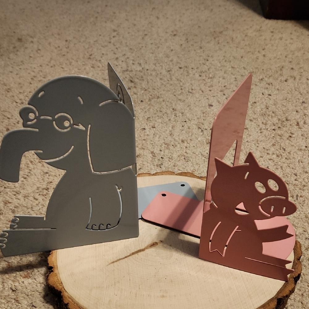 YOTTOY Elephant & Piggie Blue Pink Bookends